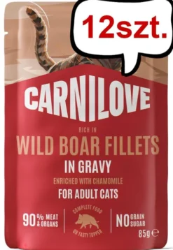 Carnilove Cat Adult Wild Boar Fillets in Gravy Mokra Karma dla kota op. 85g Pakiet 12szt.