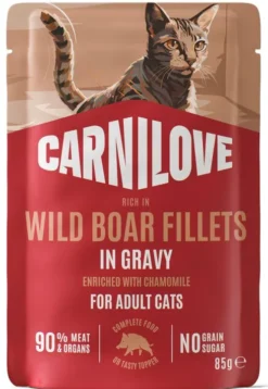 Carnilove Cat Adult Wild Boar Fillets in Gravy Mokra Karma dla kota op. 85g Pakiet 12szt.
