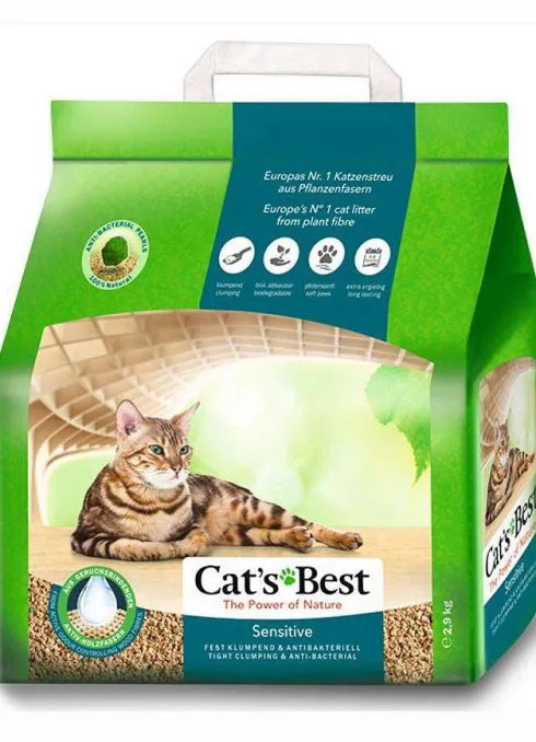 Cat's Best Żwirek drzewny Sensitive (Green Power) dla kota op. 2.9kg (8l)