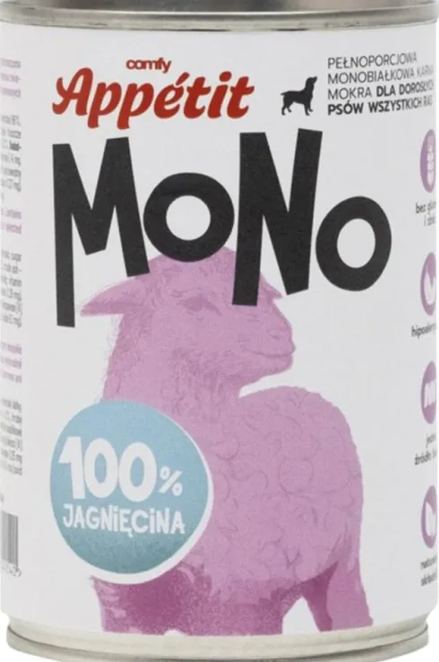 Comfy Appetit Mono Jagnięcina Mokra karma dla psa 400g WYPRZEDAŻ