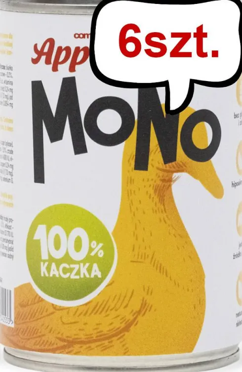 Comfy Appetit Mono Kaczka Mokra karma dla psa 400g Pakiet 6szt.