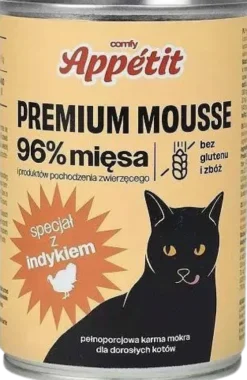 Comfy Appetit Premium Mousse z Indykiem Mokra karma dla kota 400g Pakiet 6szt. WYPRZEDAŻ