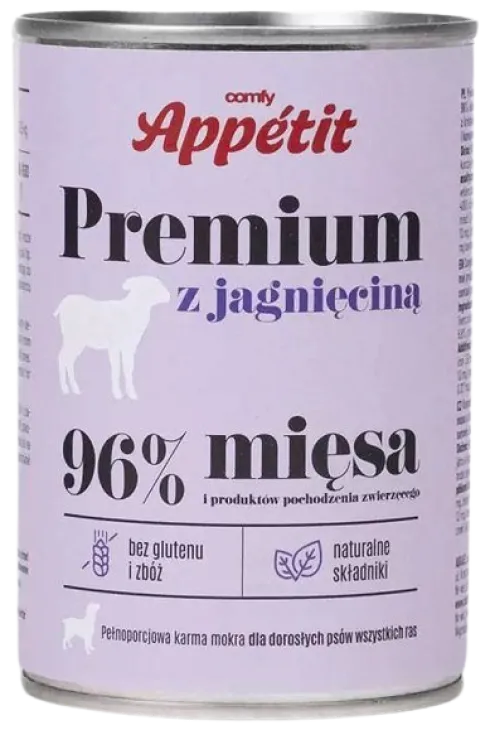 Comfy Appetit Premium z Jagnięciną Mokra karma dla psa 400g