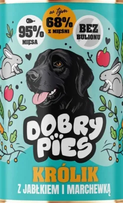 Dobry Pies Adult Królik z jabłkiem i marchewką Mokra karma dla psa op. 400g