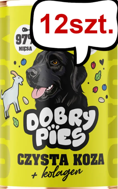 Dobry Pies Monoprotein Adult Czysta koza Mokra karma dla psa op. 400g Pakiet 12szt.