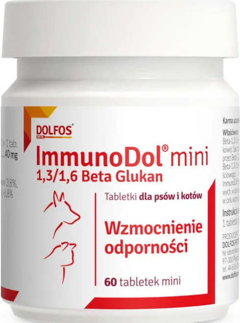 Dolfos Preparat na odporność Immunodol MINI dla psa i kota op. 60 tabletek