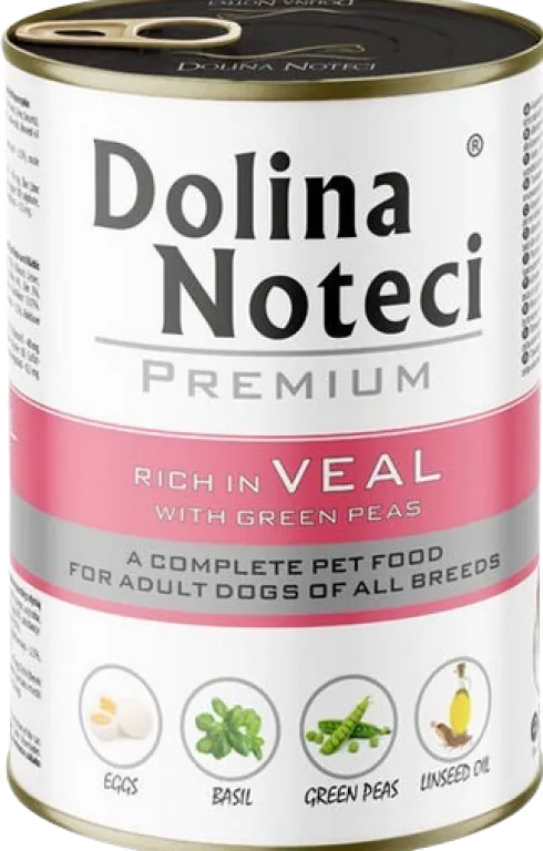 Dolina Noteci Premium Adult Cielęcina z Groszkiem Mokra Karma dla psa op. 400g