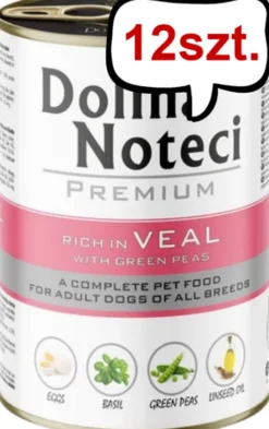 Dolina Noteci Premium Adult Cielęcina z Groszkiem Mokra Karma dla psa op. 400g Pakiet 12szt.