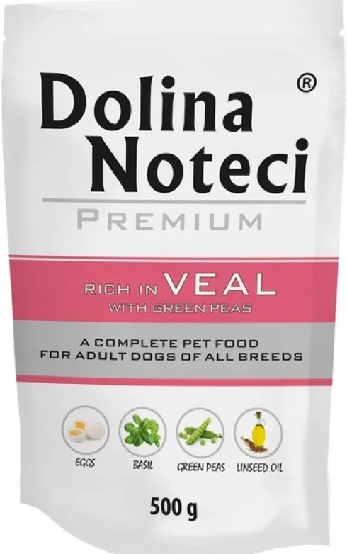 Dolina Noteci Premium Adult Cielęcina z Groszkiem Mokra Karma dla psa op. 500g