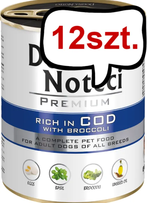 Dolina Noteci Premium Adult Dorsz z Brokułami Mokra Karma dla psa op. 800g Pakiet 12szt.