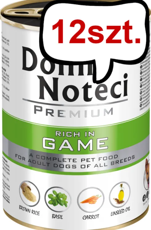 Dolina Noteci Premium Adult Dziczyzna Mokra Karma dla psa op. 400g Pakiet 12szt.