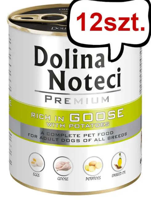 Dolina Noteci Premium Adult Gęś z Ziemniakami Mokra Karma dla psa op. 800g Pakiet 12szt.