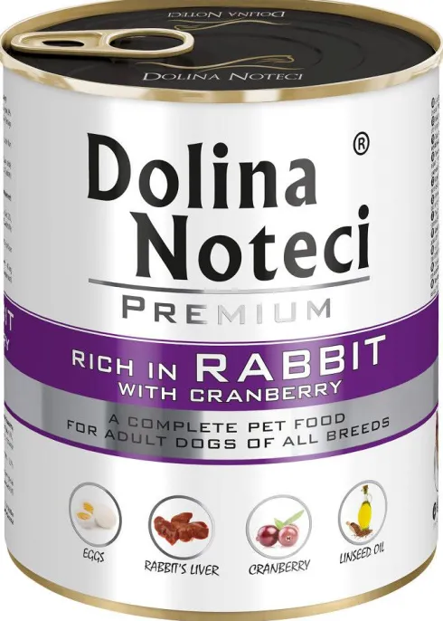 Dolina Noteci Premium Adult Królik z Żurawiną Mokra Karma dla psa op. 800g Pakiet 12szt.