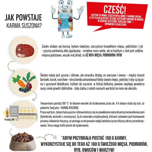 Dolina Noteci Premium Adult Mini Cielęcina z Perliczką Suszona Karma dla psa op. 3kg