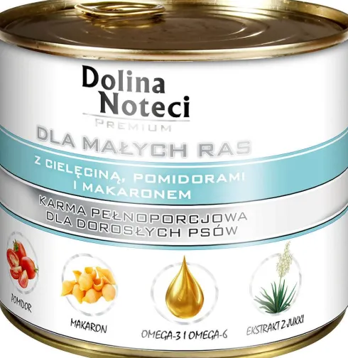 Dolina Noteci Premium Adult Small Cielęcina z pomidorami i makaronem Mokra Karma dla psa op. 185g