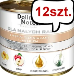 Dolina Noteci Premium Adult Small Gęś z ziemniakami i jabłkiem Mokra Karma dla psa op. 185g Pakiet 12szt.