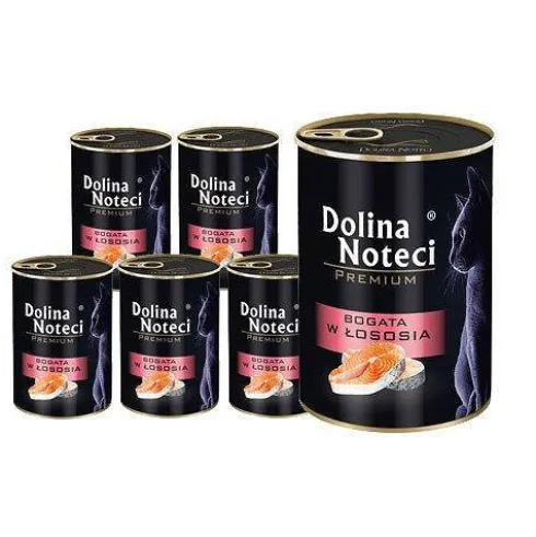 Dolina Noteci Premium Bogata w Łososia Mokra Karma dla kota op. 400g Pakiet 12szt.