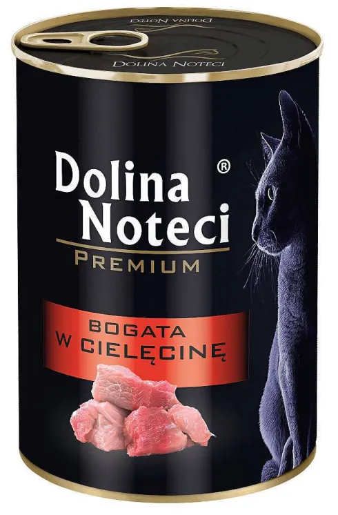 Dolina Noteci Premium Bogata w Cielęcinę Mokra Karma dla kota op. 400g Pakiet 12szt.