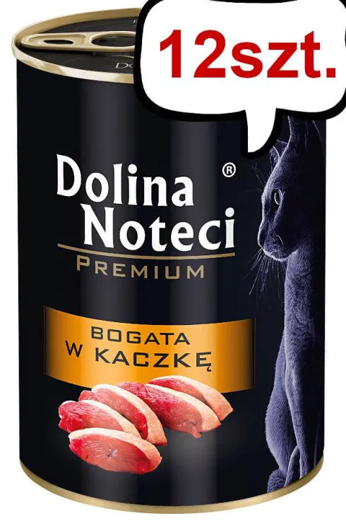 Dolina Noteci Premium Bogata w Kaczkę Mokra Karma dla kota op. 400g Pakiet 12szt.