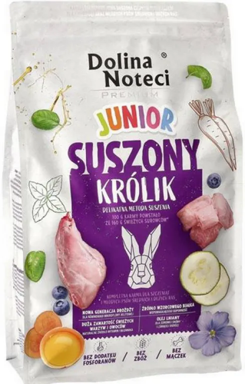 Dolina Noteci Premium Junior Królik Suszona Karma dla psa op. 4kg