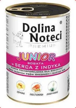 Dolina Noteci Premium Junior Serca Indyka Mokra Karma dla szczeniaka op. 400g