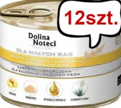 Dolina Noteci Premium Junior Small Żołądki z kurczaka oraz wątróbka cielęca Mokra Karma dla szczeniaka op. 185g Pakiet 12szt. WYPRZEDAŻ