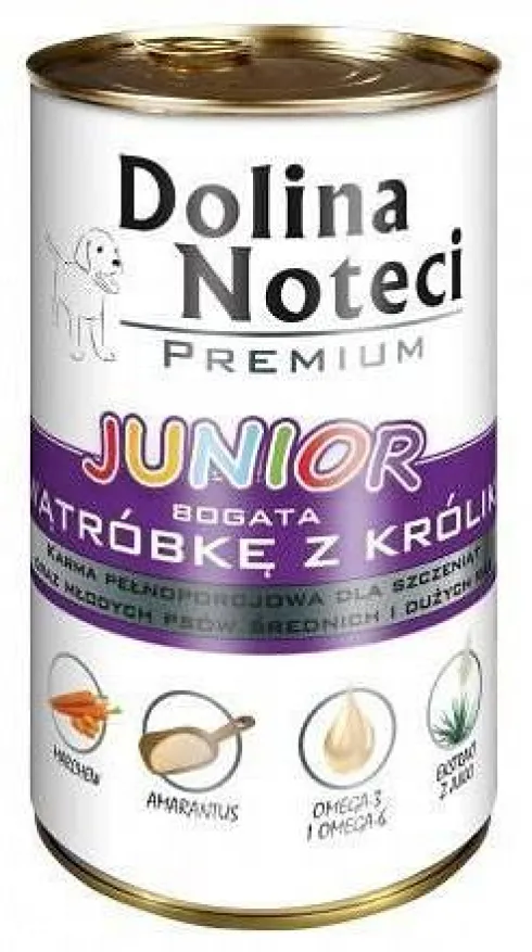 Dolina Noteci Premium Junior Wątróbka z królika Mokra Karma dla szczeniaka op. 400g