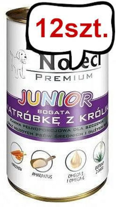 Dolina Noteci Premium Junior Wątróbka z królika Mokra Karma dla szczeniaka op. 400g Pakiet 12szt.