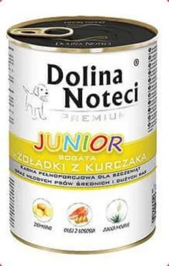Dolina Noteci Premium Junior Żołądki Kurczak Mokra Karma dla szczeniaka op. 400g