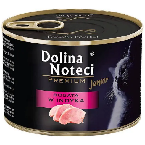 Dolina Noteci Premium Kitten Bogata w Indyka Mokra Karma dla kociąt op. 185g Pakiet 12szt.