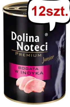 Dolina Noteci Premium Kitten Bogata w Indyka Mokra Karma dla kociąt op. 400g Pakiet 12szt.