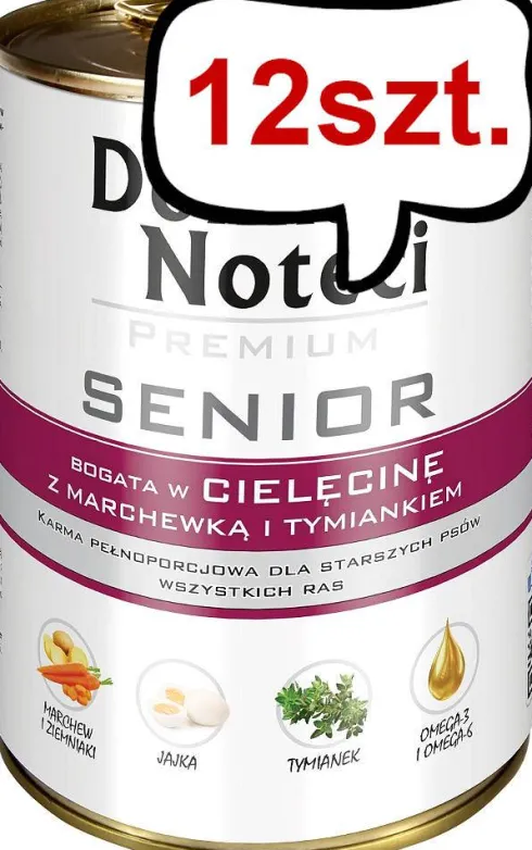 Dolina Noteci Premium Senior Cielęcina Mokra Karma dla psa op. 400g Pakiet 12szt.
