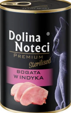 Dolina Noteci Premium Sterilised Bogata w Indyka Mokra Karma dla kota op. 400g Pakiet 12szt.