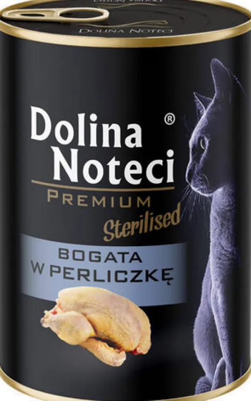 Dolina Noteci Premium Sterilised Bogata w Perliczkę Mokra Karma dla kota op. 400g Pakiet 12szt.