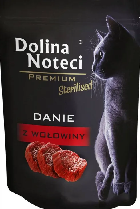 Dolina Noteci Premium Sterilised Danie z wołowiny Mokra Karma dla kota op. 10x85g
