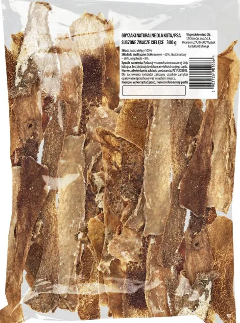 Dolina Noteci Premium Żwacze cielęce suszone dla psa op. 300g