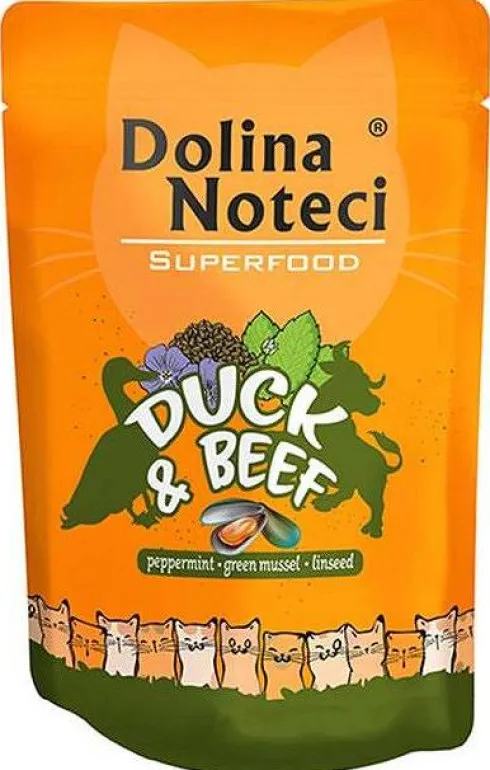 Dolina Noteci Superfood Adult Kaczka z wołowiną Mokra Karma dla kota op. 10x85g