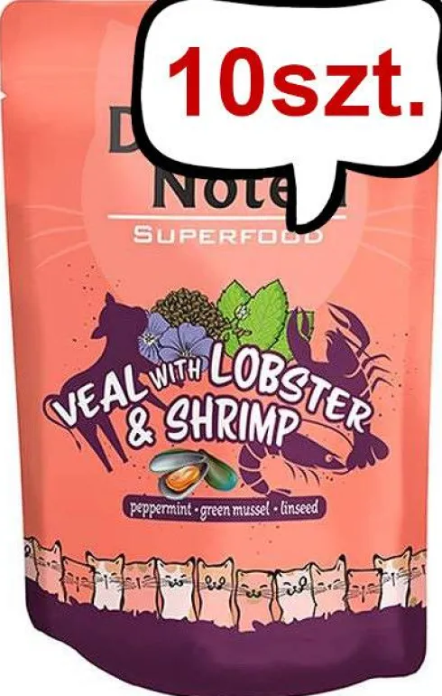 Dolina Noteci Superfood Adult Cielęcina z homarem i krewetkami Mokra Karma dla kota op. 10x85g