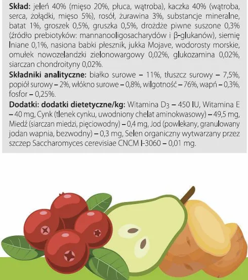Dolina Noteci Superfood Jeleń z kaczką Mokra karma dla psa op. 800g Pakiet 6szt.