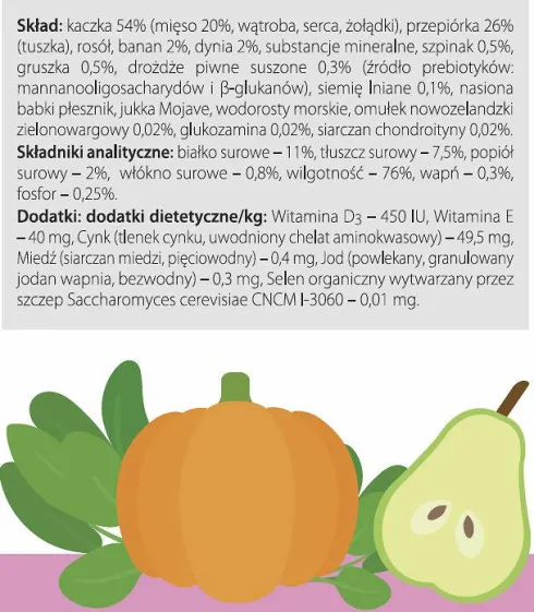 Dolina Noteci Superfood Kaczka z przepiórką Mokra karma dla psa op. 800g