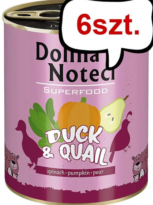 Dolina Noteci Superfood Kaczka z przepiórką Mokra karma dla psa op. 800g Pakiet 6szt.