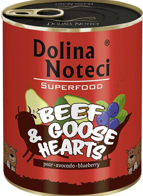 Dolina Noteci Superfood Wołowina z sercami gęsi Mokra karma dla psa op. 800g