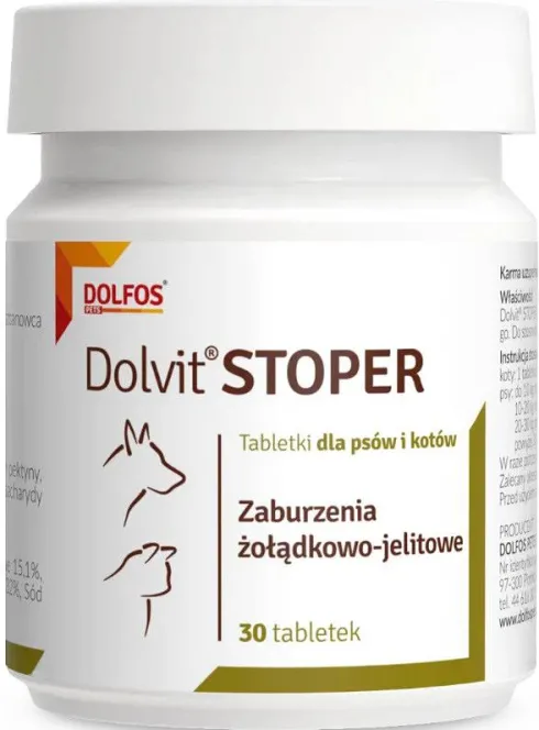 Dolvit Preparat na biegunkę Stoper dla psa i kota op. 30 tabletek