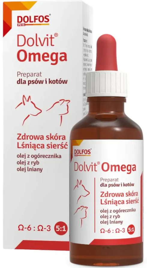 Dolvit Preparat na skórę i sierść Omega dla psa i kota poj. 50ml