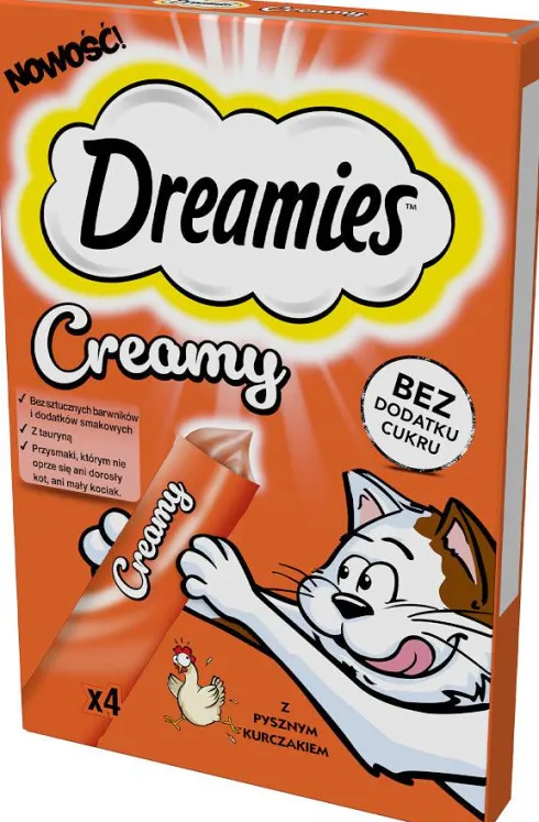 Dreamies Creamy Przysmak z kurczakiem dla kota op. 4x10g