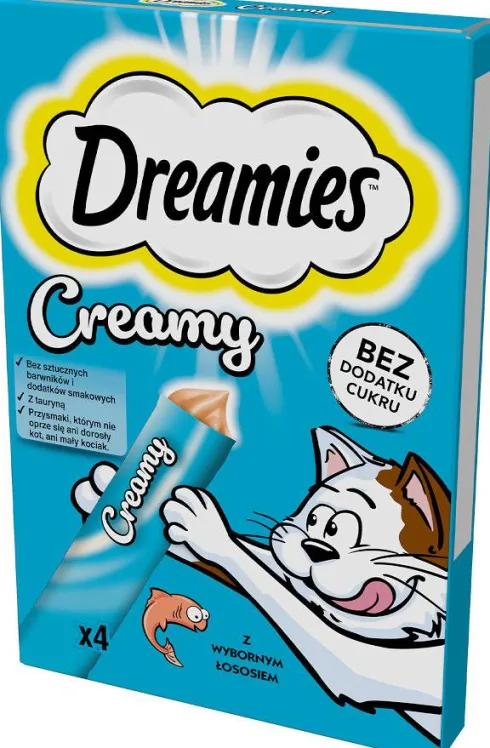 Dreamies Creamy Przysmak z łososiem dla kota op. 4x10g