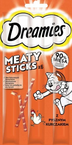 Dreamies Meaty Sticks Przysmak z kurczakiem dla kota op. 30g PAKIET 14szt.