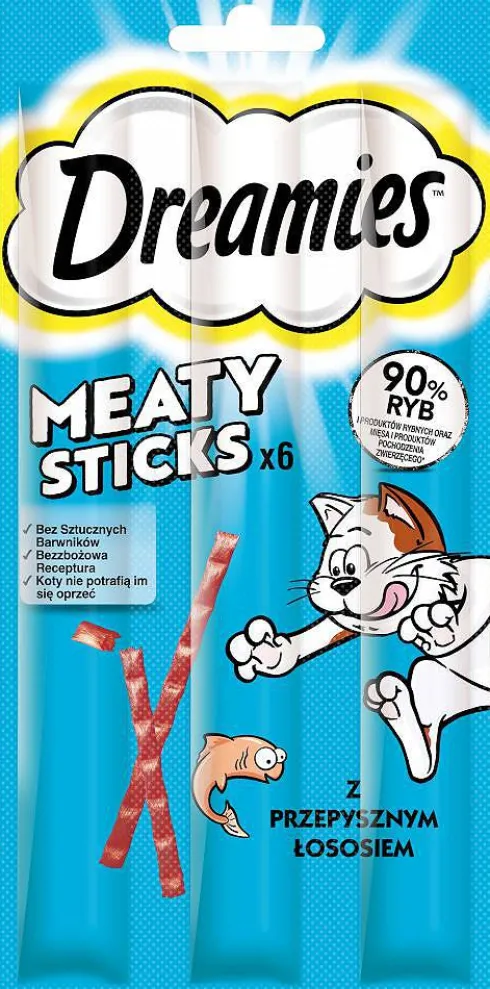 Dreamies Meaty Sticks Przysmak z łososiem dla kota op. 30g PAKIET 14szt.