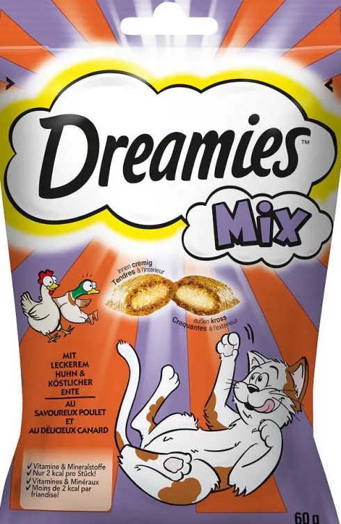 Dreamies Mix Przysmak z kurczakiem i kaczką dla kota op. 60g Pakiet 6szt.