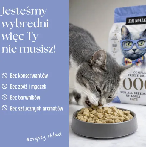 Dr Malou Kaczka z jagnieciną Liofilizowana Karma dla kota op. 1kg